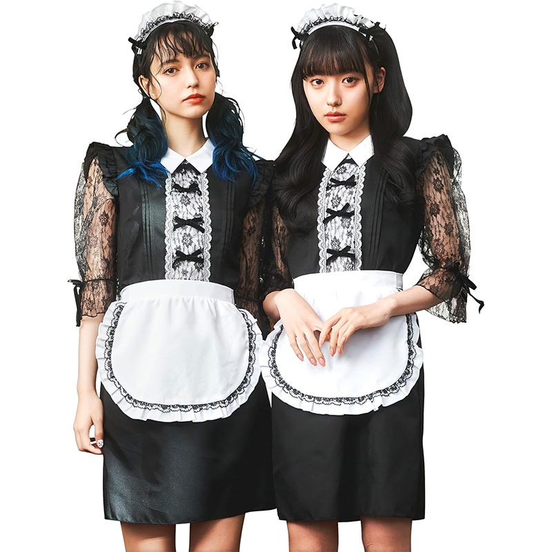 コスプレ メイド Moontalk リュバンメイド レディース フリーサイズ ブラック[moon-talk-ruban-maid]