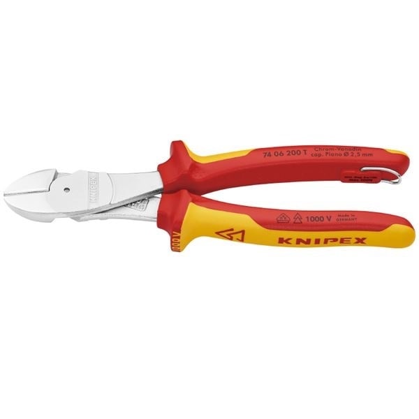 KNIPEX(クニペックス) 7406-200TBK 絶縁強力斜ニッパー 落下防止(BK)