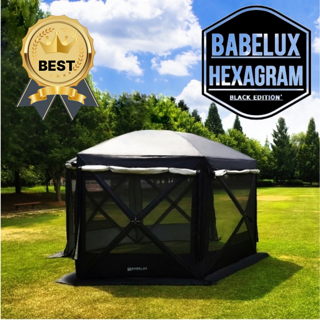 六角 シェルター 冬テント 四季用 ブラックコーティング ワンタッチ 車中泊 ヘキサグラム