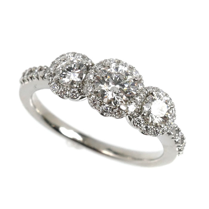 STAR JEWELRY スタージュエリー Pt950プラチナ リング・指輪 1PR0416 ダイヤモンド0.274ct/0.43ct 7号 4.2g レディース 中古 美品