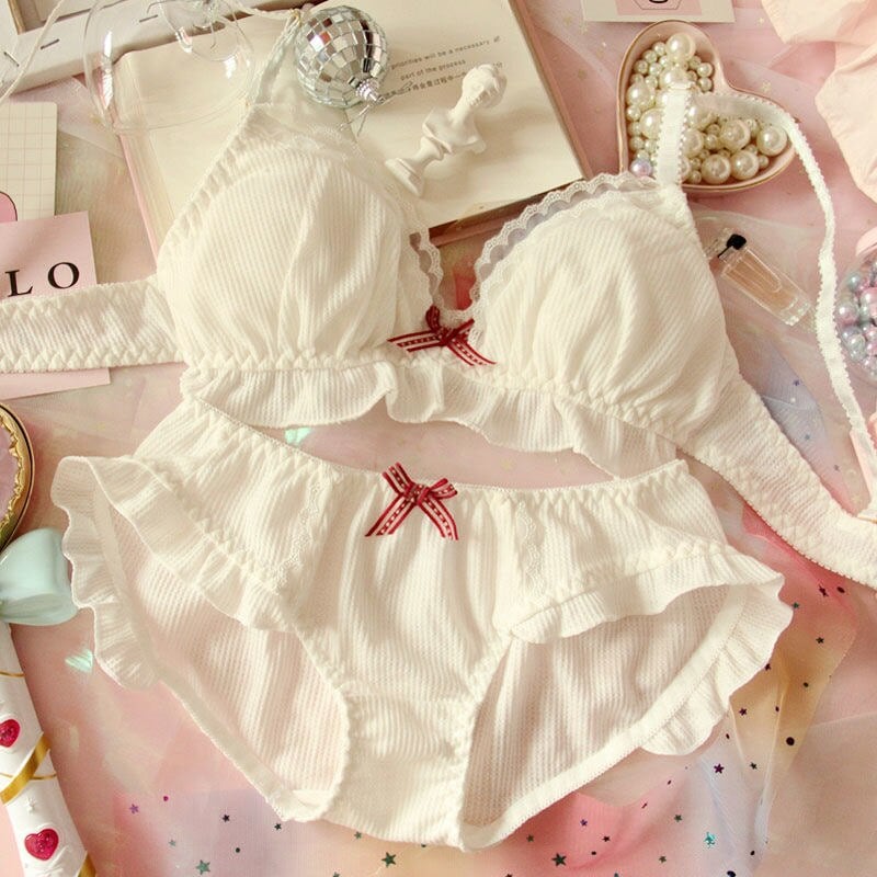 ナイトブラ 人気ブラジャー 可愛いセット下着 新調したいナイトブラ セット売りショーツlolia日系少女ブラジャーセット小新清新純綿薄タイプ無鋼輪可愛い中学高校生下着 ブラジャー