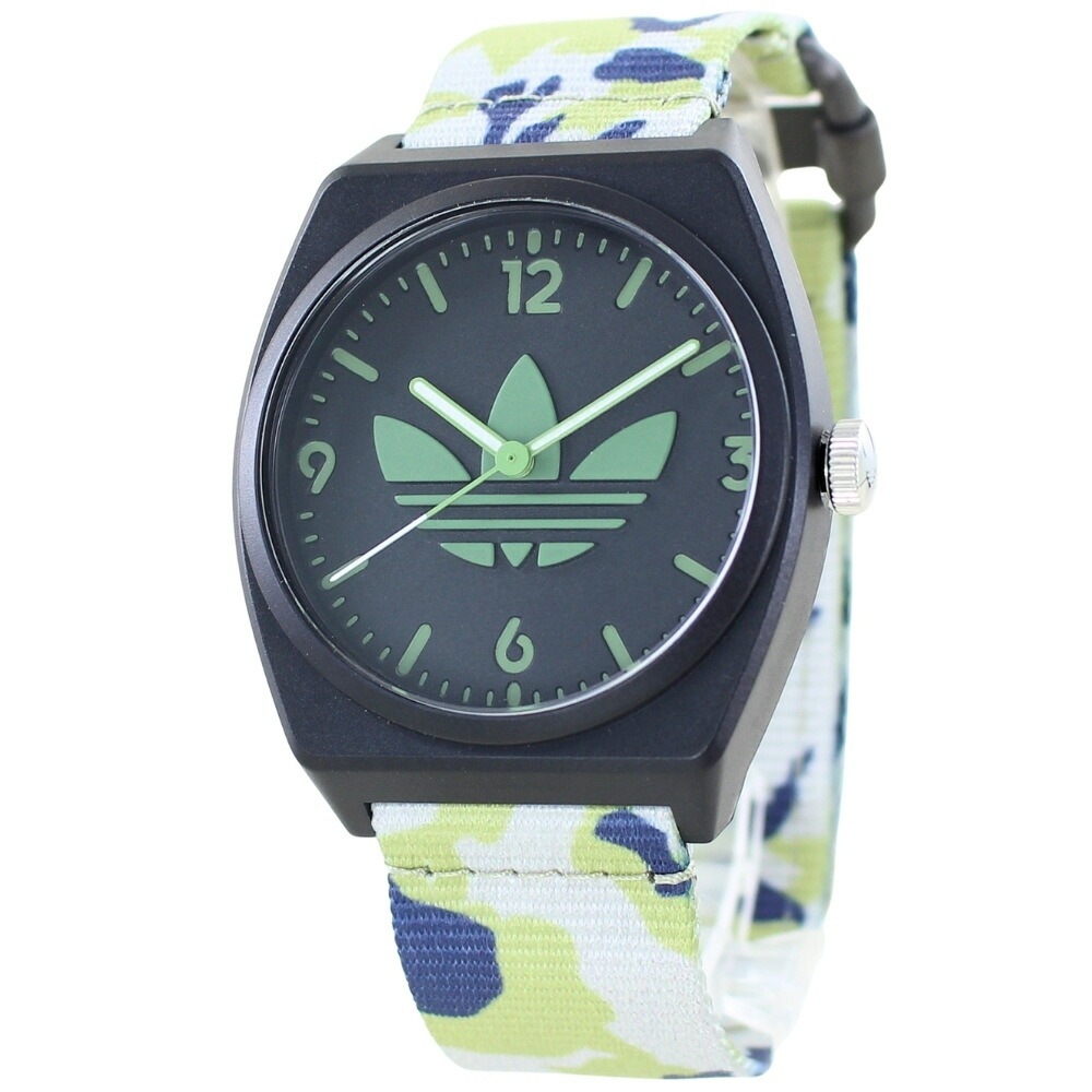 アディダス 腕時計 メンズ レディース ユニセックス レジン ファブリック ミリタリー カモフラージュ おしゃれ 誕生日プレゼント 男性 女性 中学生 高校生 大学生 社会人 スポーツ アウトドア カ