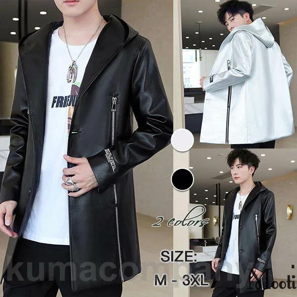 出血大サービス レザーコートもファッション メンズ トレンチコート PU 皮革 アウター 紳士 ロング丈 バイク 長袖 ストリート カジュアル エレガント 上品 バレンタイン 父の日