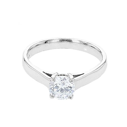 スワロフスキージルコニア使用リング直径5.5mm（0.6ct相当） プラチナ仕上げ K18ゴールド仕上げ