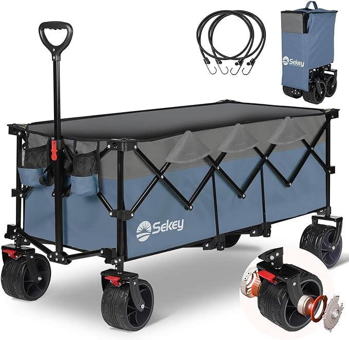 特大容量300L 耐荷重200kg 【荷室の長さ113cm】 長物対応 キャリーワゴン 【幅10cmのブレーキ付き極太ノーパンクタイヤ】 【ベアリング付き】 深型 【収納サイズが類似品で最小級】 ワン