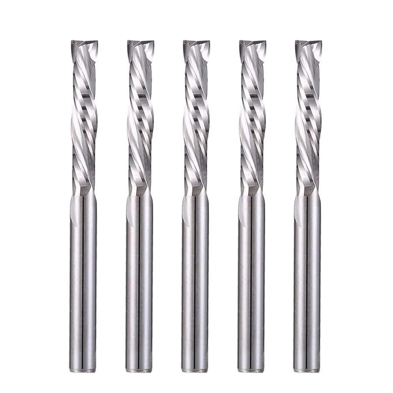 HOZLY アップ＆ダウン カット 3.175x17mm 2 フルート炭化 スパイラル ツール For CNC ルータ 圧縮木材 エンドミル カッタービット 5pcs