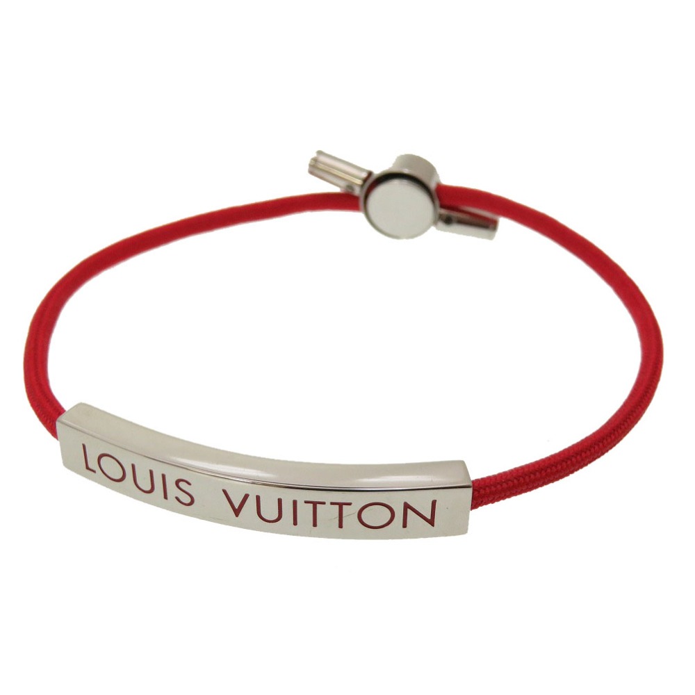 美品 ブレスレ スペースLV M00274 ブレスレット メタル/ナイロン レッド LV 0038【中古】 レディース