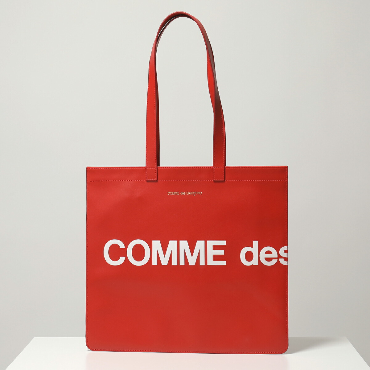 COMME des GARCONS コムデギャルソン トートバッグ SA9001HL HUGE LOGO レディース レザー フラット ロゴ RED