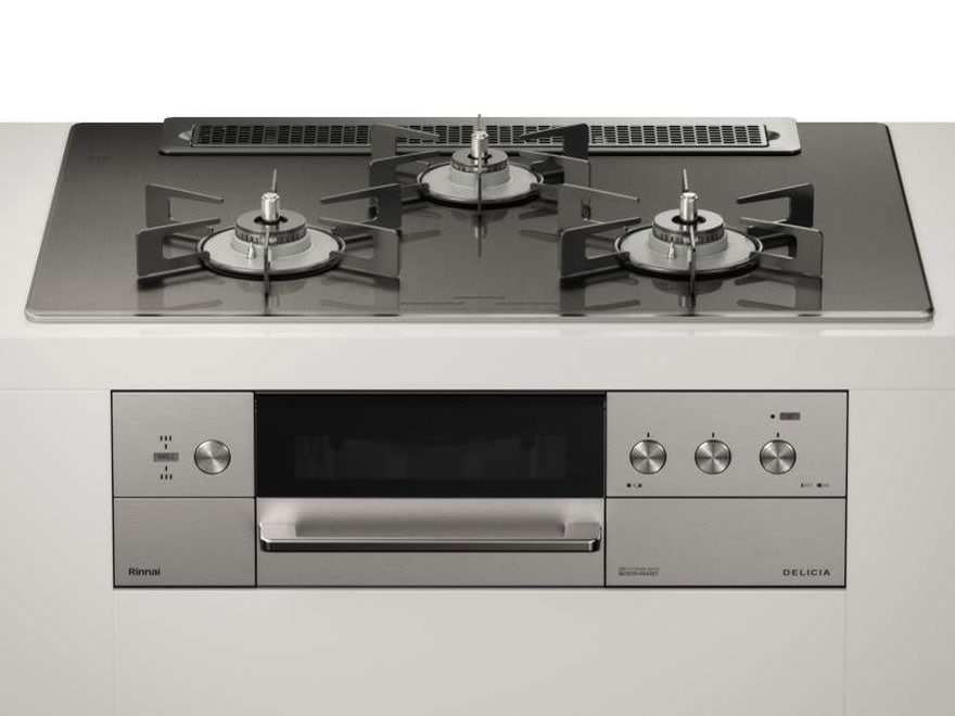 ビルトインコンロ DELICIA デリシア 3口 3V乾電池タイプ ココット別売 プロパンガス 75cm LPG ツイードシルバー RHS71W30E15RASTW-LPG