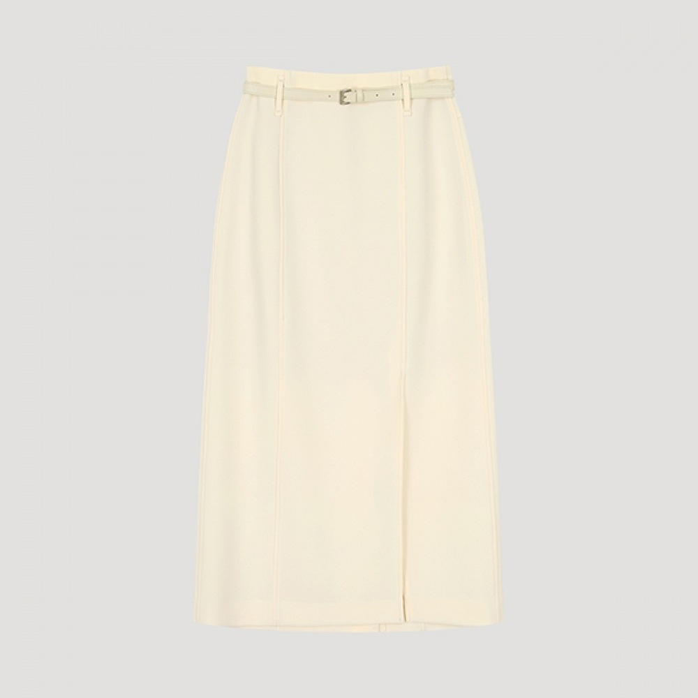 (Shes Miss) レザーベルト付きスリットスカート_swwsko31710_CR