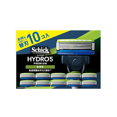 他サイト： Schick(シック) ハイドロ5プレミアム 敏感肌 替刃(10コ入) 髭剃り カミソリ 【Amazon.co.jp限定】の商品画像