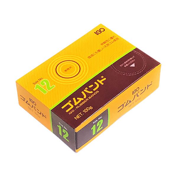 （まとめ）アイジーオー ゴムバンド #12 アメ色SM 100g #12SM-A-S 1箱[x10セット]