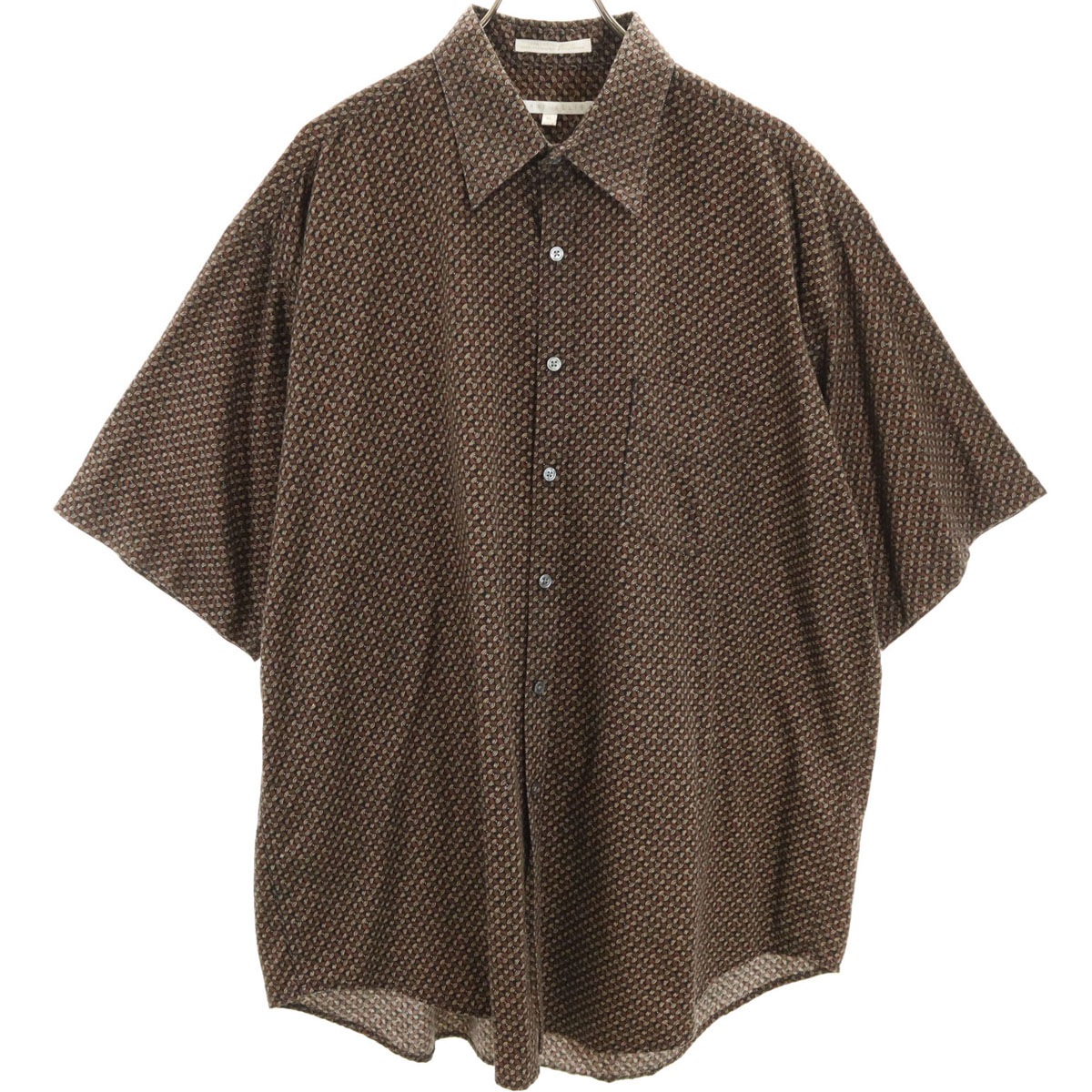 PERRY ELLIS ペリー エリス 90s オールド 総柄 半袖 シャツ XL ブラウン系 メンズ 古着