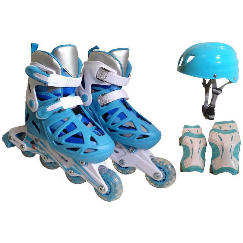 東方興産　ジュニア インラインスケート コンボセット(Lサイズ：20cm～23cmライトブルー)