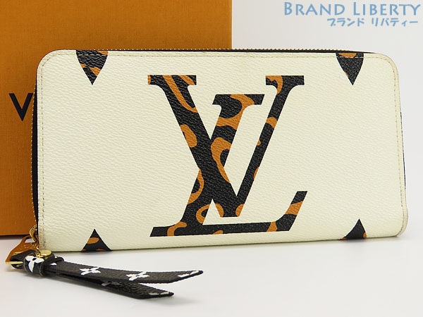 レア超美品ルイヴィトンモノグラムジャイアントジャングルジッピーウォレットラウンドファスナー長財布イヴォワールM44745