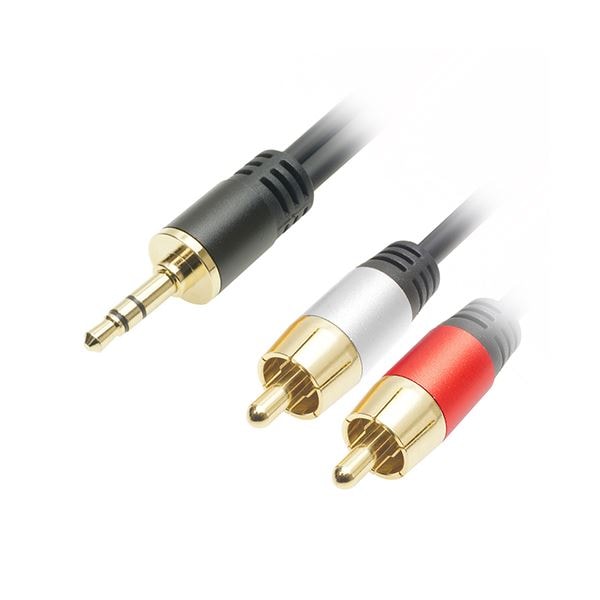[3セット] ホーリック 3.5PIN-2RCAオーディオケーブル 3m RC30-802RSBX3