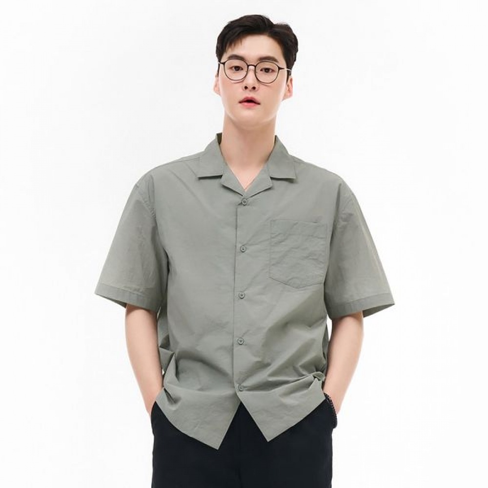 [チェースカルト] メンズライトオープンカラー半袖シャツ-EBRK5524D0V