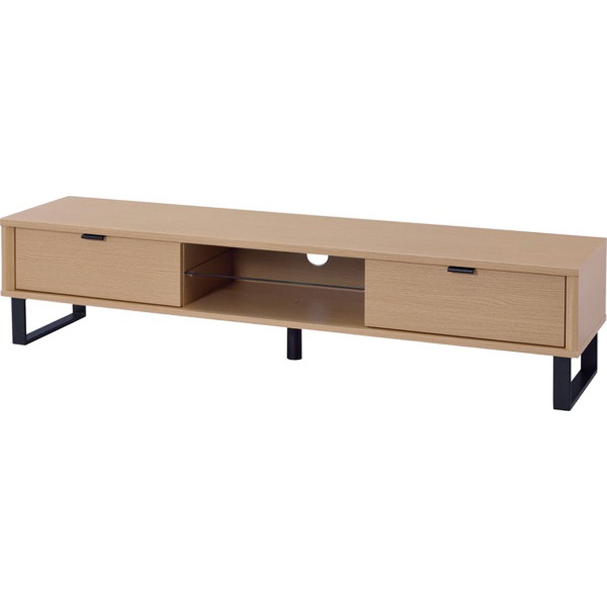 ローボード SO-853 テレビ台 TV台 テレビボード テレビ置き AVボード 収納付き リビング収納 引き出し ガラス棚 幅150cm コンセント穴付き 北欧 ナチュラル ウォルナット ホワイト