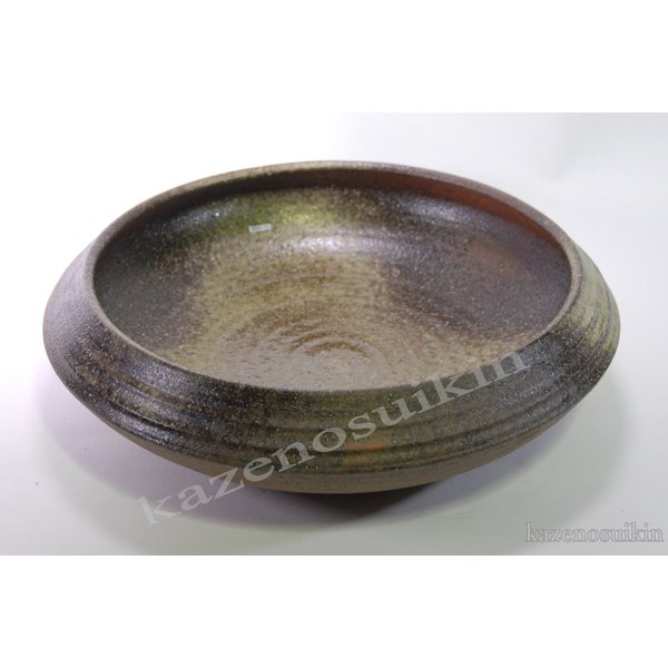 古陶水盤 12号（信楽焼き陶器花瓶花入れ花器壺壷つぼ水盤フラワーベース生け花アレンジ華道Ｉ）
