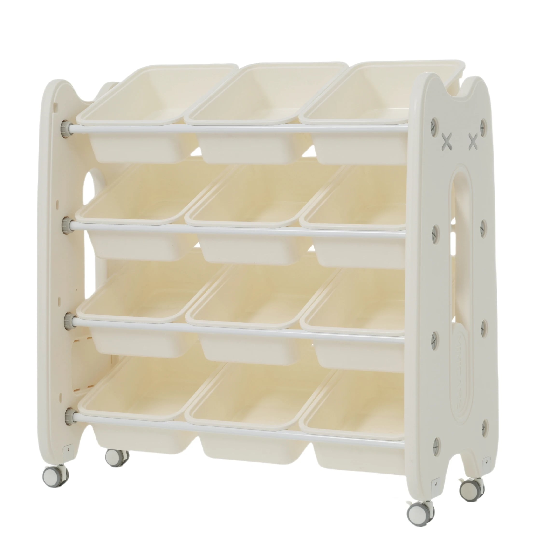 おもちゃ収納 4段 子ども 大容量 収納ラック インナーボックス付 子供部屋 ラック 棚 コンパクト 小物収納 かわいい 片付けが身につく知育家具