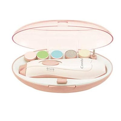 他サイト： コンビ ベビーレーベル ネイルケアセット 赤ちゃん爪切り 安全 ベビーピンク 6タイプ アタッチメント付き（赤ちゃん用3種/大人用3種）の商品画像