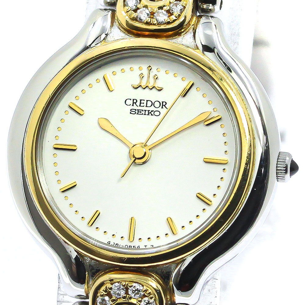 セイコー SEIKO 4J81-0A90 クレドール ラグダイヤ クォーツ レディース 良品 _763874【中古】
