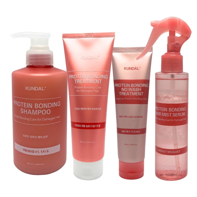 【4個 限定セット】ダメージケア [ シャンプー500ml + トリートメント250ml + ノーウォッシュトリートメント130ml + ヘアミストセラム 150ml ] バイオレットミュゲの香り