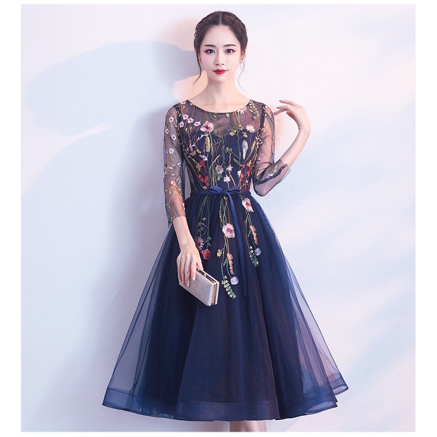 おしゃれ ワンピース パーティードレス 結婚式 刺 花柄 お呼ばれ 袖ありフォーマル 2次会 成人式 レースワンピ 超目玉枠 Www Quartzhotel Mx