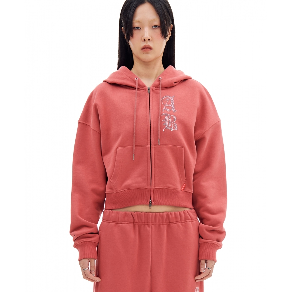 アーカイブボールド AB クロップフードジップアップ (ダスティピンク)