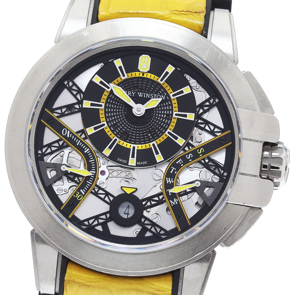 ハリーウィンストン HARRY WINSTON OCEABI42ZZ002 オーシャン ザリウムバリエーションイエロー 自動巻き メンズ 箱・保証書付き_825297【中古】