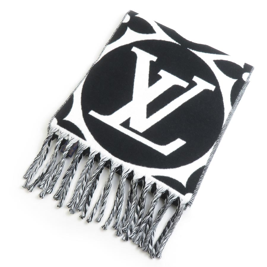 ルイ ヴィトン LOUIS VUITTON マフラー フライト モード マフラー LV メダリオン ウール ノワール レディース M79212 r11075a