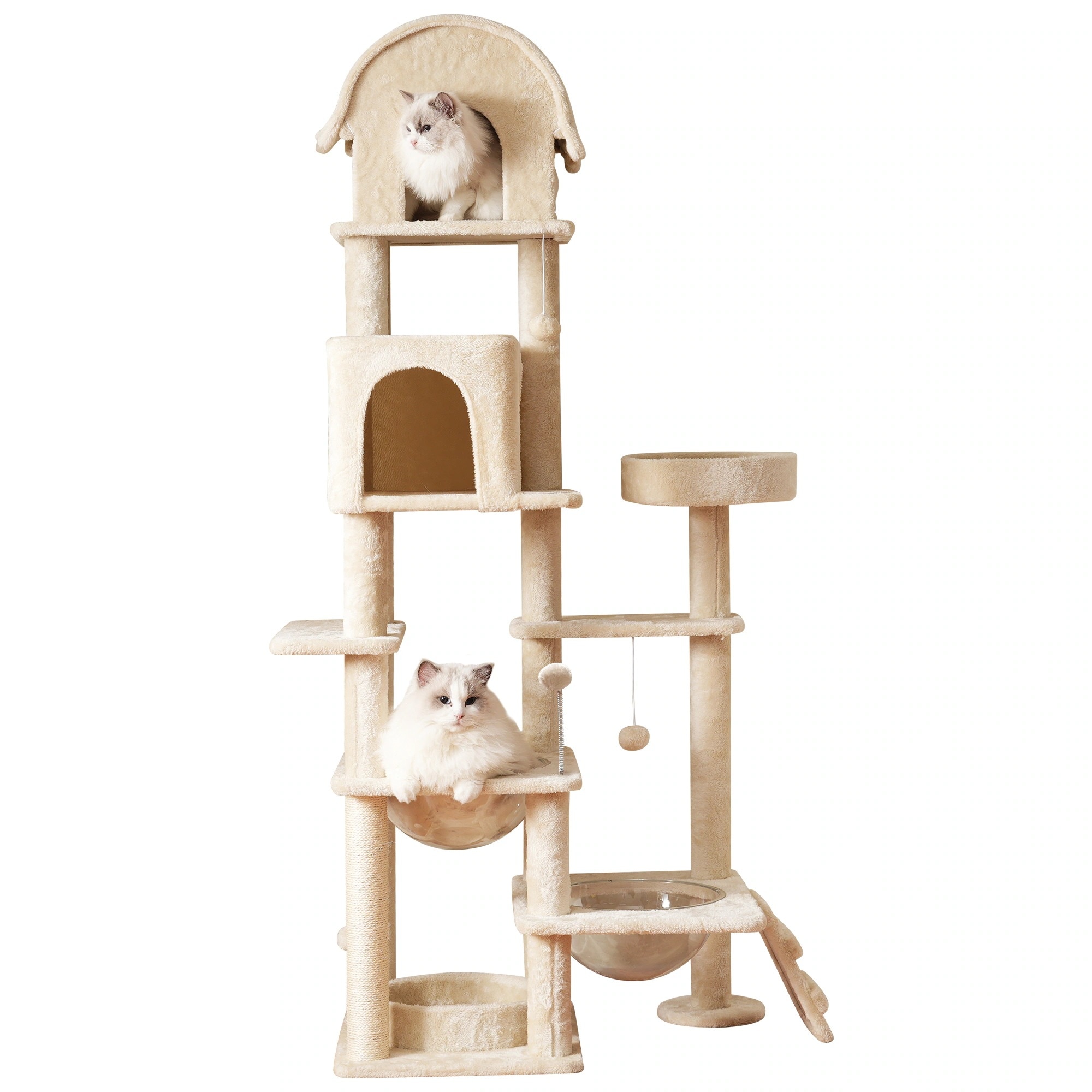 1530【原TX320133AAA】キャットタワー ネコタワー 猫タワー 多頭飼い 高さ174cm 宇宙船 隠れ家 据え置き型 ネコ タワー おしゃれ タワー 大型 可愛い ポンポンおもちゃ 付き 大