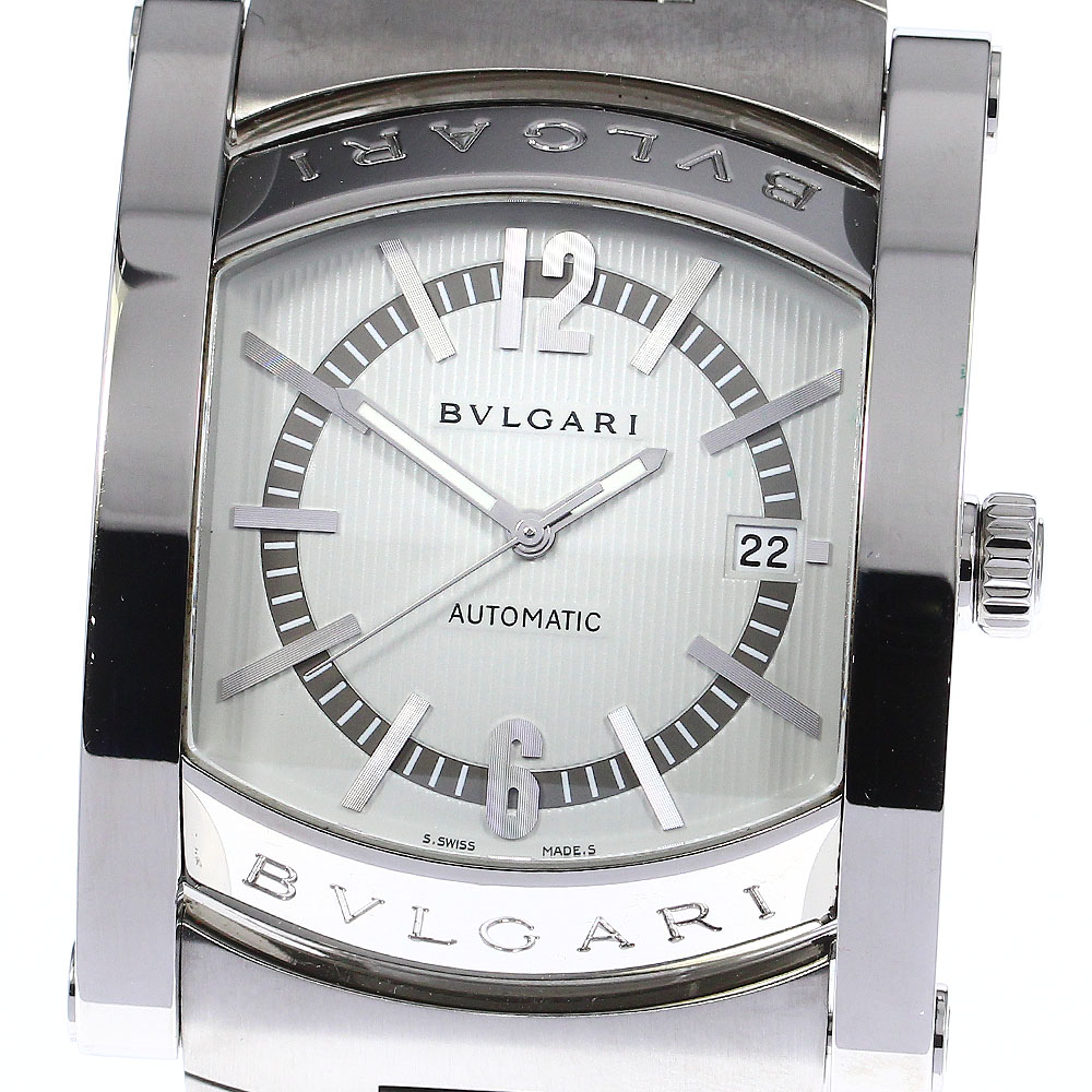 ブルガリ BVLGARI AA48S アショーマ デイト 自動巻き メンズ 保証書付き_808320【中古】