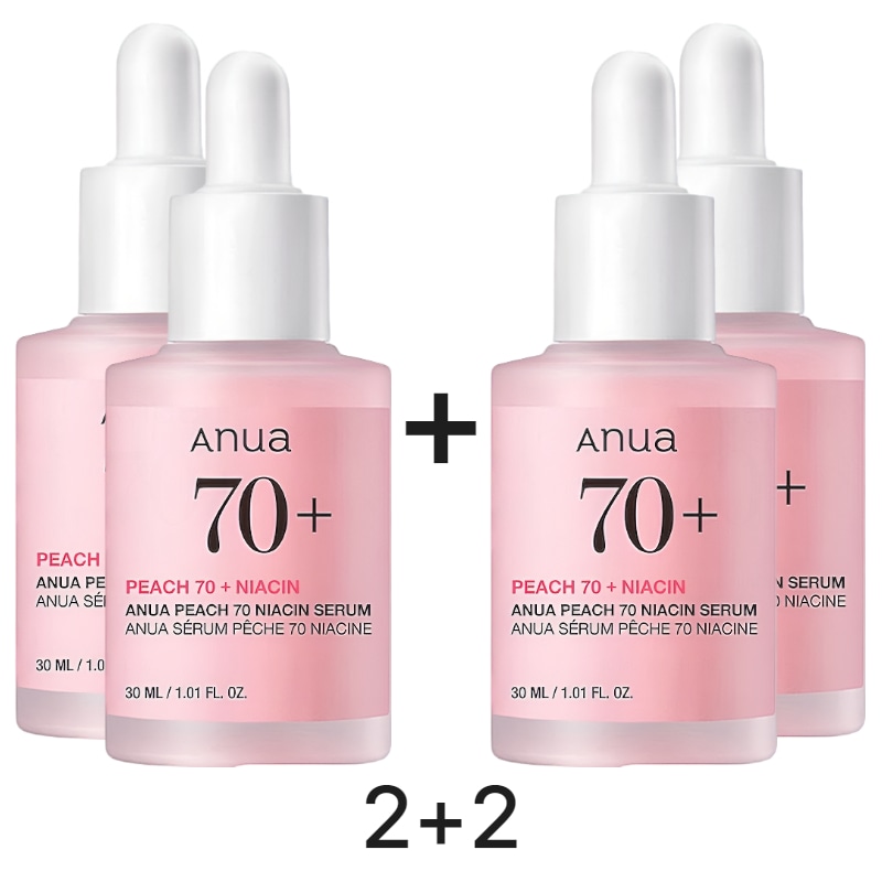 桃70％ナイアシンセラム, 30ml+30ml 4個 保湿, ハリ, 弾力ケア [韓国コスメ]