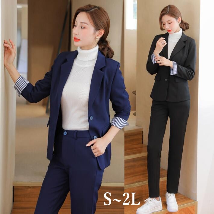 パンツスーツ　スーツセット レディース スーツ セットアップ ジャケット ズボン セレモニースーツ ブラックフォーマル フォマール ママ 面接 卒業式 入学式 通勤 OL　大きいサイズ S M L 2