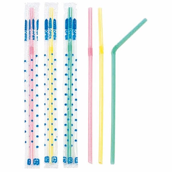 使い捨て まがるミニストロー (50本入) 簡単オープン 個包装 透明袋入 (480個セット)バーべキュー・クッキング用品