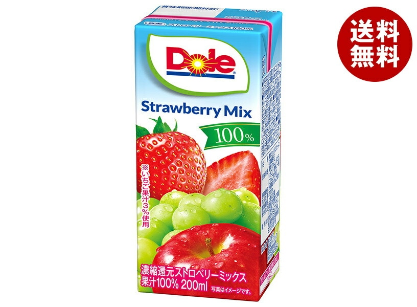 雪印メグミルク Dole(ドール) ストロベリーミックス100% 200ml紙パック＊18本入＊(2ケース)