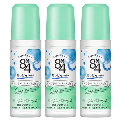 エイトフォー 8X4 ロールオン せっけんの香り 45ML 3本...のサムネイル