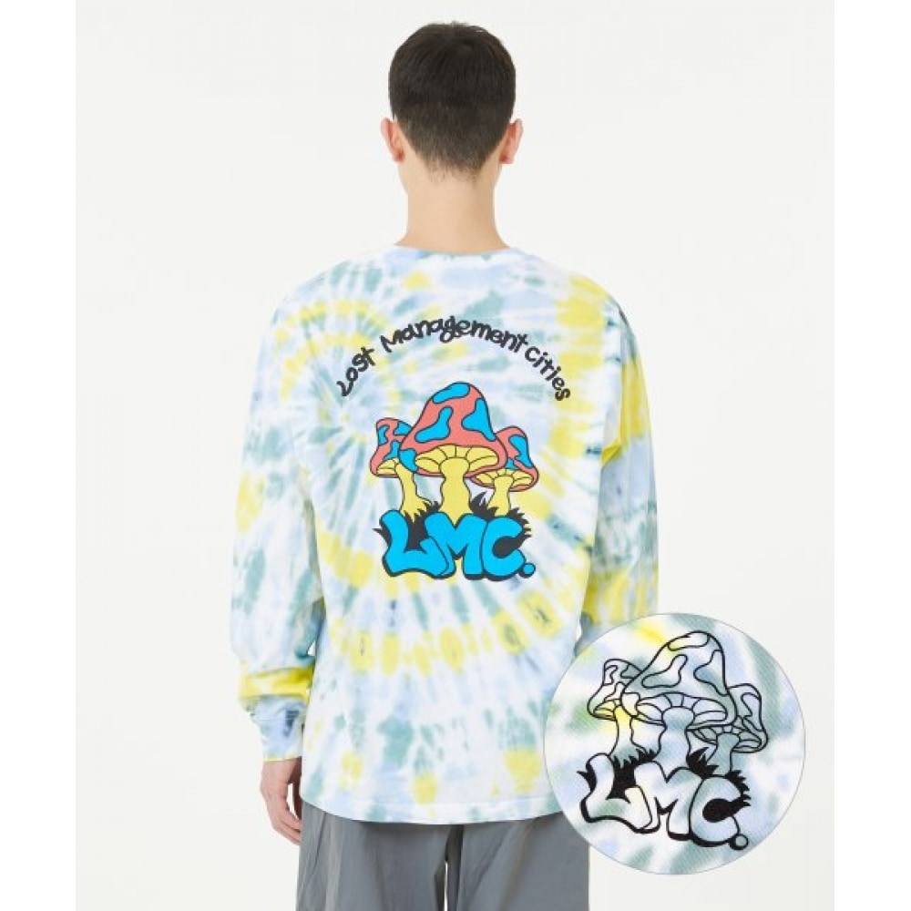 LMC タイダイマッシュルームロングシルバー T シャツイエロー
