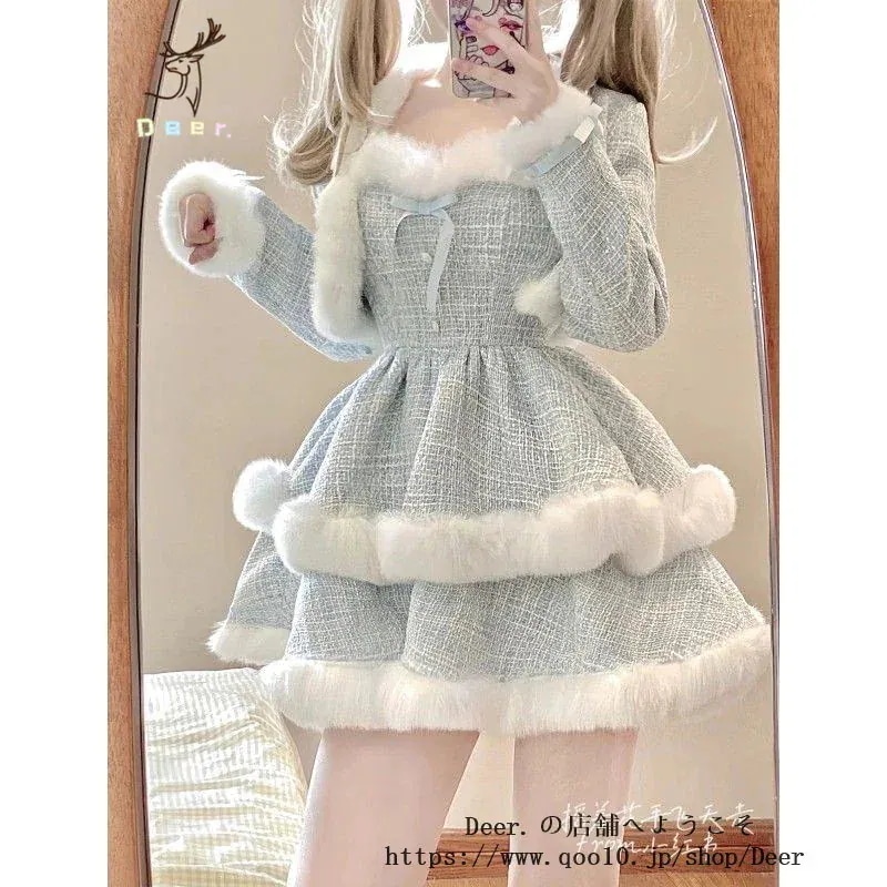 新品今年人気のロリータ ファッション 秋冬セット ロリータドレス