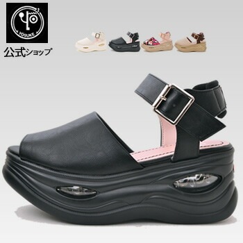 【公式SHOP特典キズ補修液付】 ヨースケ 厚底サンダル アンクルストラップ 歩きやすい 8cm厚底フラット