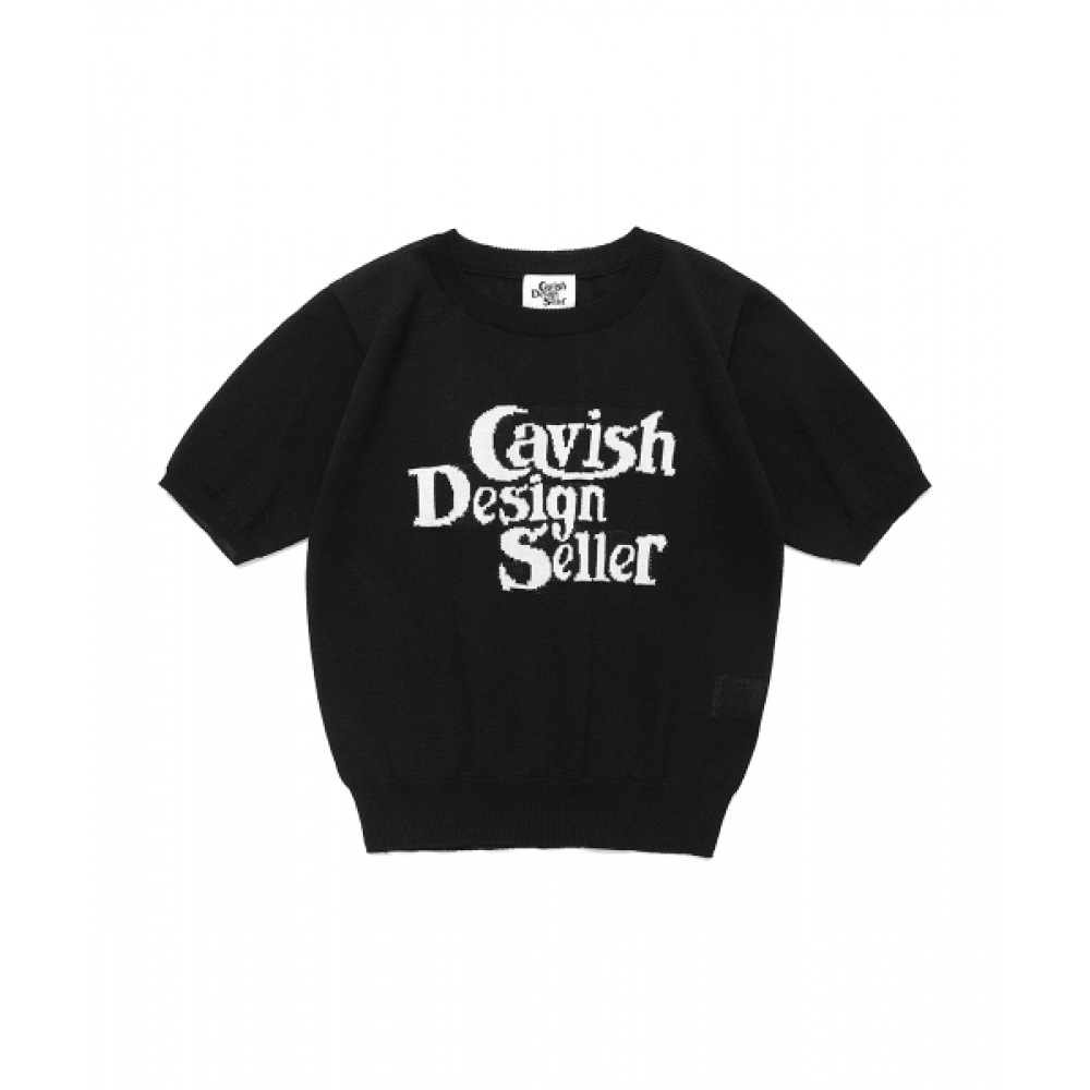 キャビッシュ W セラーロゴインターシャニットブラック (CV2EMFK601A)