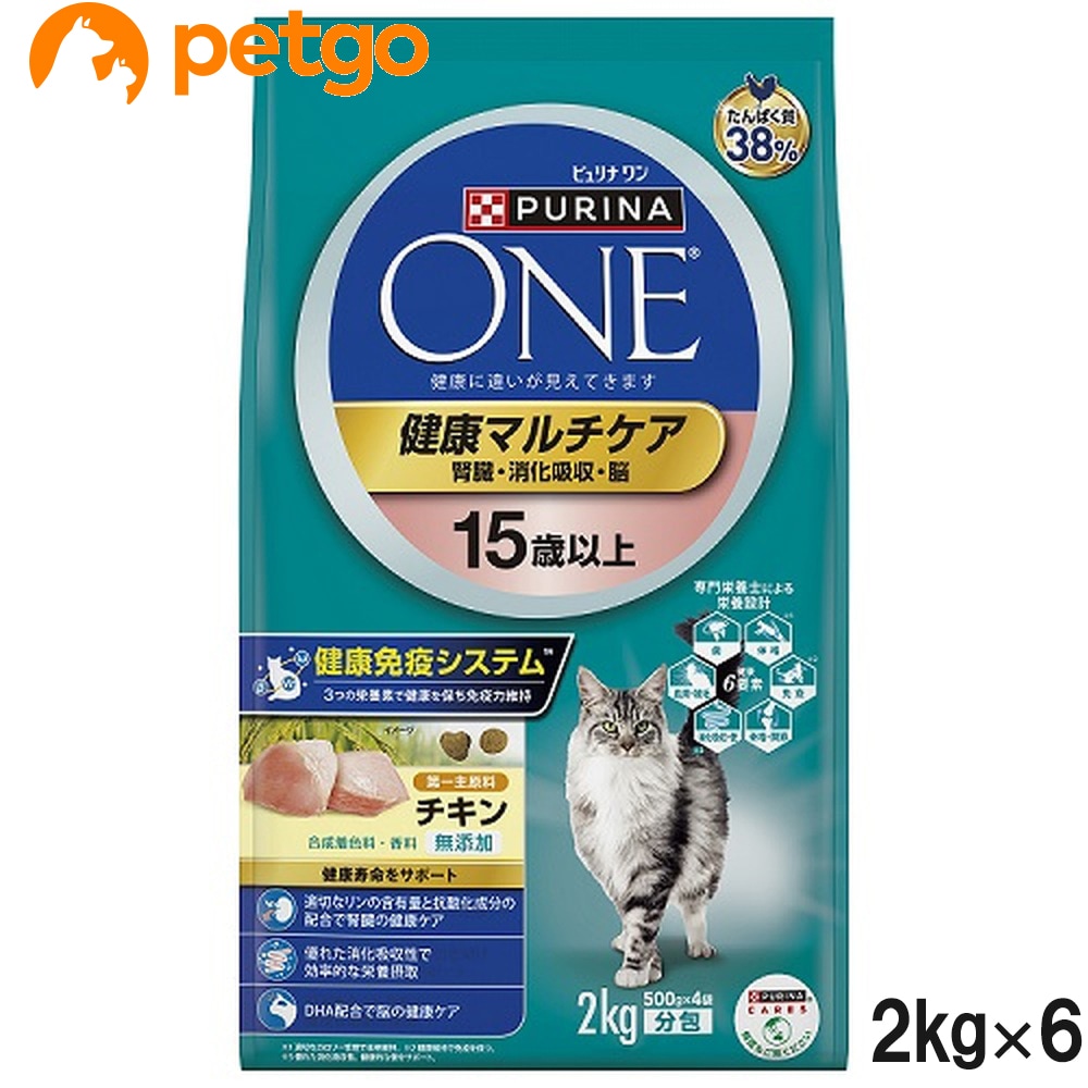 ピュリナワン キャット 健康マルチケア 15歳以上 チキン 2kg×6個【まとめ買い】