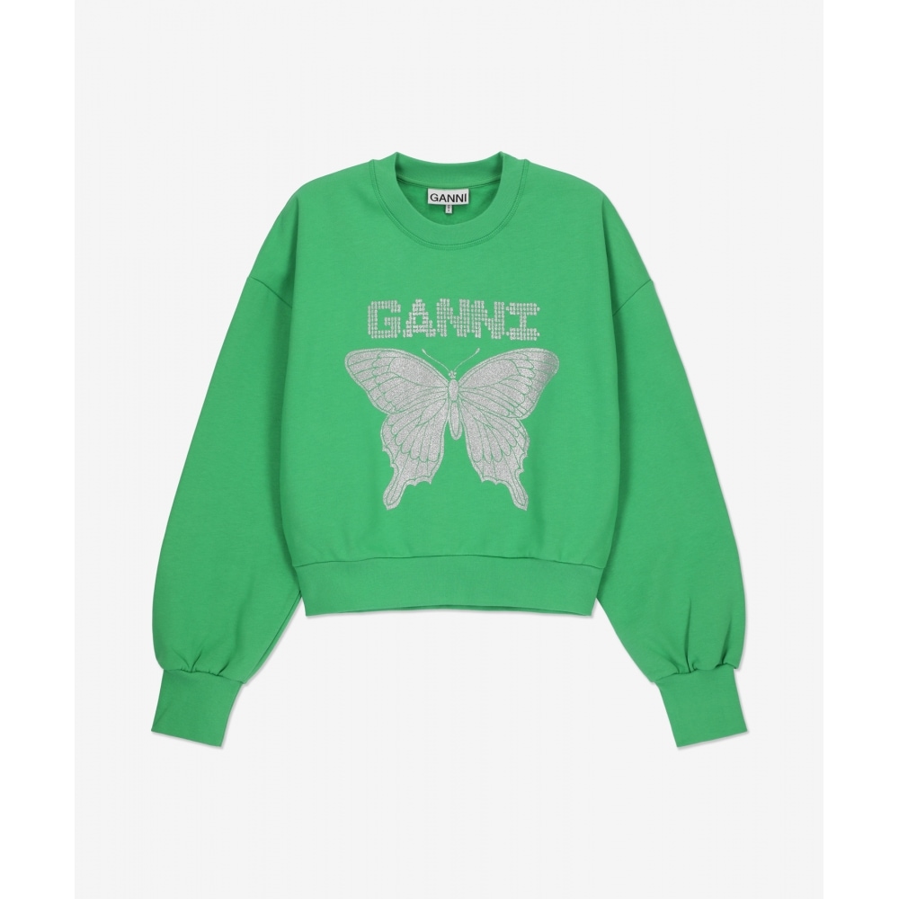 GANNIレディースアイソリーバタフライダークマンツーマン - ケリーグリーン/ T3366801