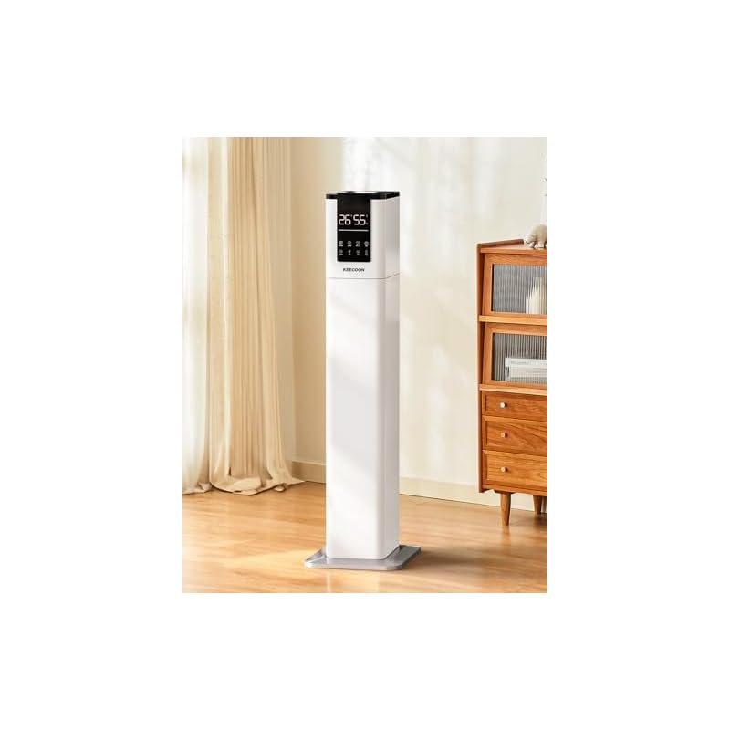 KEECOON 加湿器 大容量 13L スチーム式 加熱式 ハイブリッド式 超音波式 2025 加湿器 業務用 大型 100℃高温除菌 タワー型 水タンク 上から給水 アロマ 切れタイマー リモコン