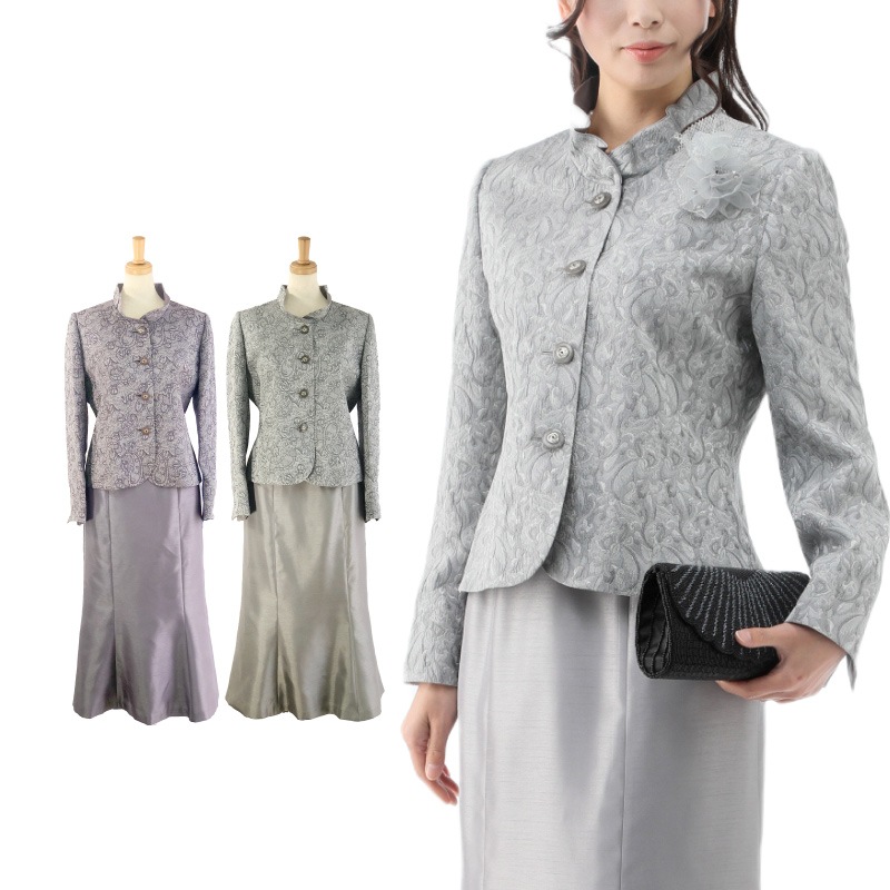 結婚式 服装 人気 セレモニー 結婚式 スーツ 60代 40代 50代 70代 母 ママ ミセス 母親 お洒落 ドレス スーツ ジャケット ロングスカート フォーマル スーツ 11号 13号 15号