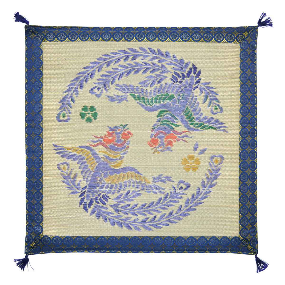 座布団 国産い草御前座布団 鳳凰 7070cm 仏前座布団 ざぶとん 夏用 い草 日本製 仏前 法要 法事 仏壇座布団 御前座布団 仏壇 住職 お坊さん お寺さん 収納袋付き 夏 お盆 新盆 初盆