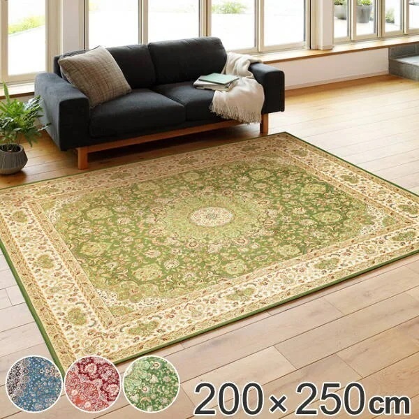 ラグ 200x250cm ラグマット 撥水加工付き 転写プリントラグ