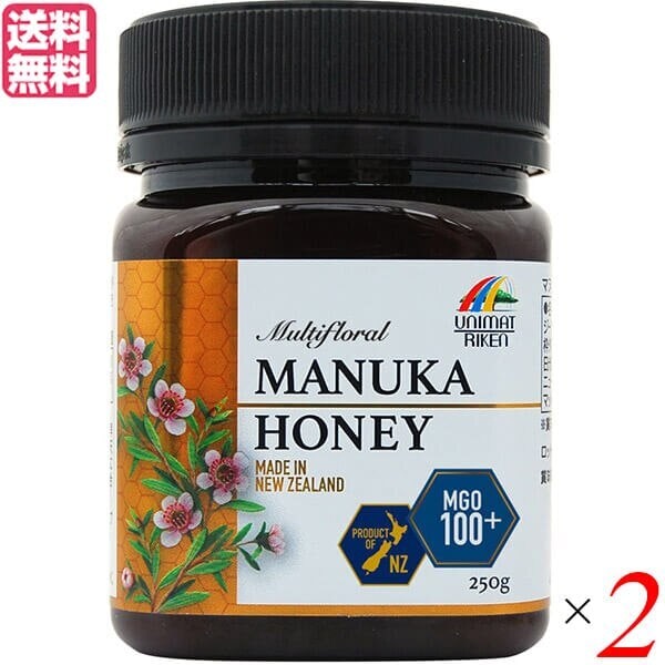 マヌカハニー MGO100+ マルチフローラル 250g ユニマットリケン 蜂蜜 はちみつ 2個セッ