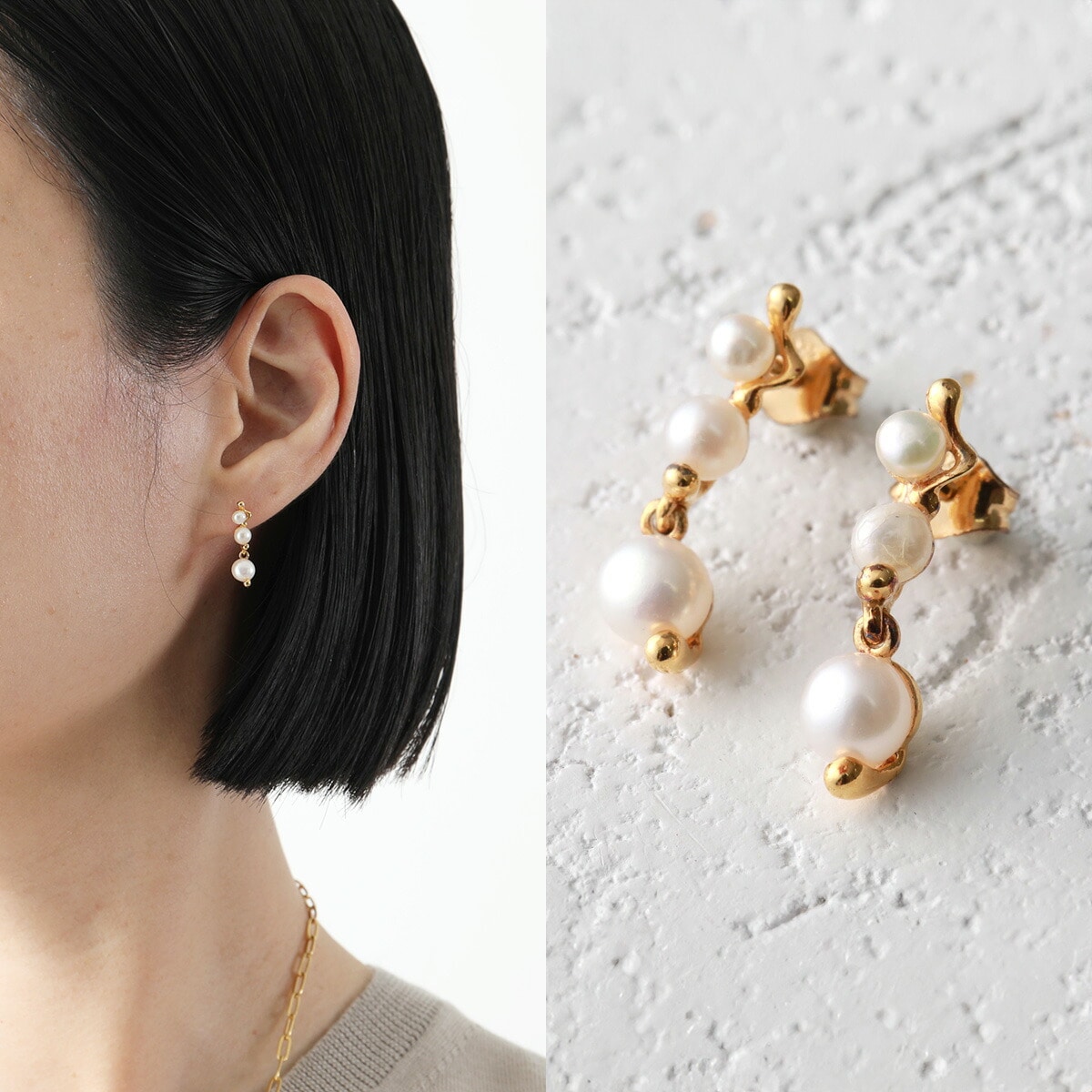 MARIA BLACK マリアブラック ピアス Shibuya San シブヤ 101079YG-PAIR レディース スタッド パール シルバー925 18K アクセサリー GoldHP